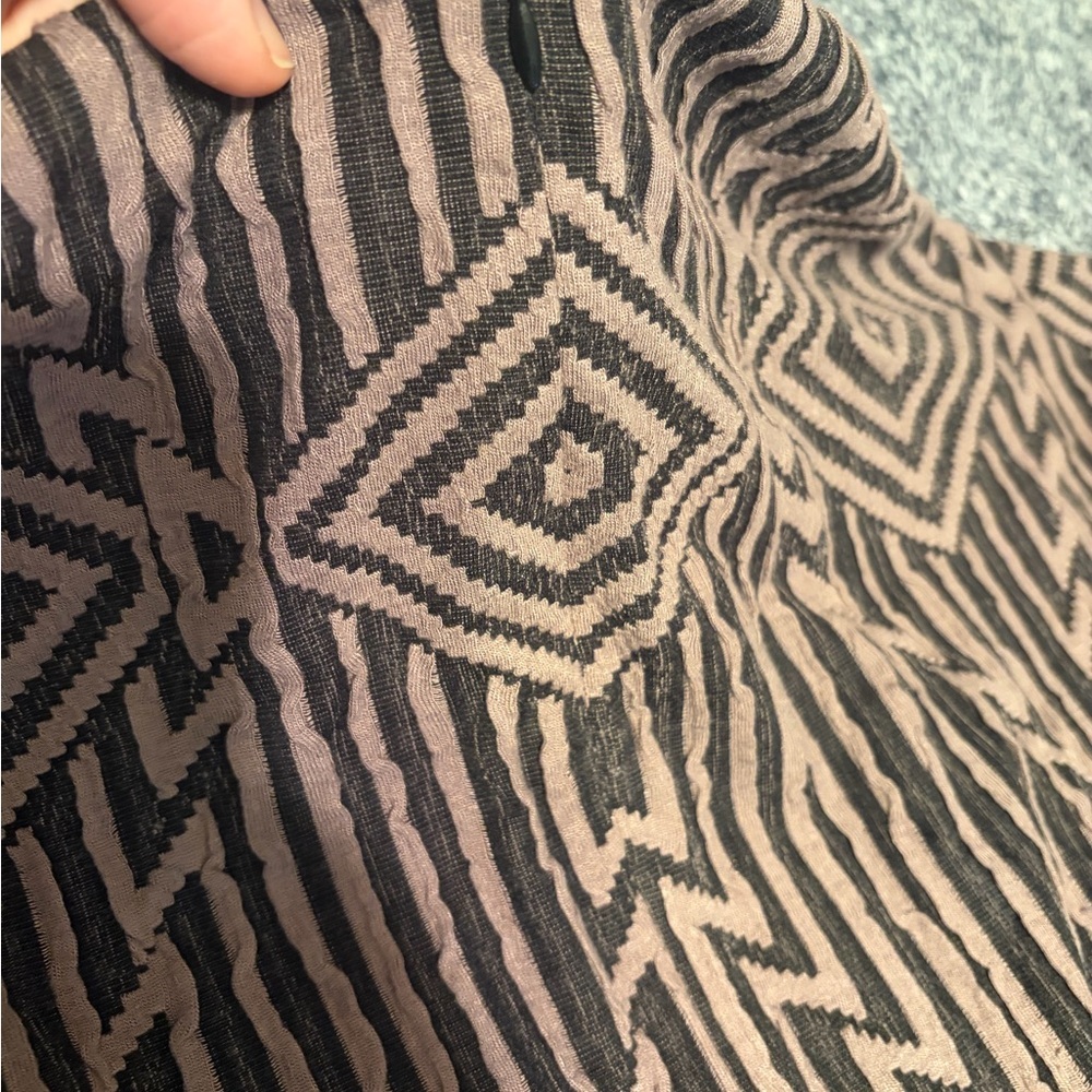 Anthropology Plenty by Tracy Reese Geometric Long Sleeve Dress in Black and Gray - Picture 13 of 15